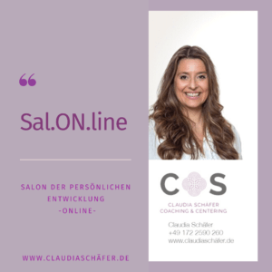 Sal.ON.line  am 8. April 2020 - Der Salon der persönlichen Entwicklung ONLINE